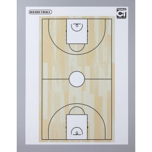 Tableau tactique adhésif, magnétique et effaçable (basketball)